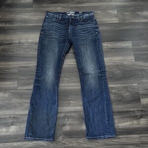 BKE Tyler Straight Jeans Mens Size 34L (34x33) Straight Leg Blue Denim
